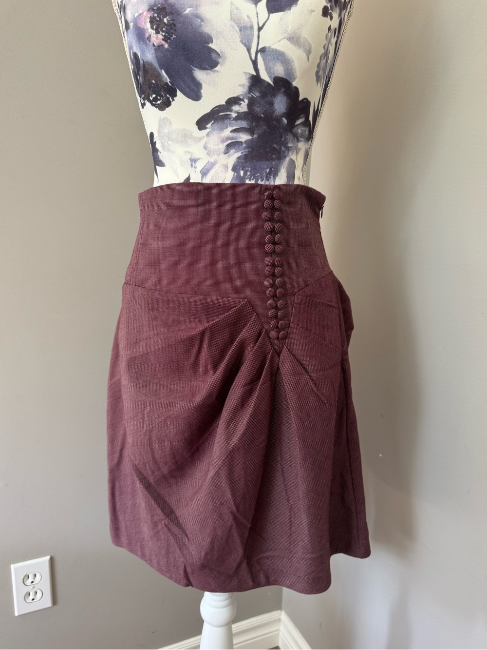 Y2K Twelve by Twelve High Waist Pleated Skirt With Buttons